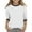 White, variant on Jalioing Kids Basic Shirt 3/4 Sleeve Spring Summer Tee Shirts Casual Crew Neck Boys Girls Plain Blouse Tops