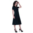 thumbnail image 3 of Moomaya Robe Chemise Longue Unie pour Femmes avec Boutons, Coupe Ample Décontractée, 3 of 6