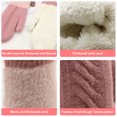 thumbnail image 3 of Women Winter Gloves 1 Pair Color Elastic Thickened Soft Plush Warm Windproof, 3 of 5