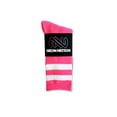 thumbnail image 5 of Neon Nation Unisex Adult Size Neon Colored Mid Calf High Sock with Two Colored Stripes, 5 of 5