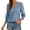 Blue, variant on Kukoosong Women's Casual V-Neck 3/4 Sleeve Crop Top with Smocked Cuffs, Soft Polyester Blouse for Daily Wear and Party, Comfort Fit Fashion Tops for Women