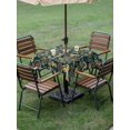 thumbnail image 2 of Square Outdoor Tablecloth With Umbrella Hole And Zipper– Abstract Vintage Paisley Waterproof Patio Table Cover for Party, Picnic, Backyard, 54"x54" , Boho Floral Texture Olive Green, 2 of 8