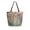 Enchanted Flowers Painting, variant on Open Top Canvas Tote Bag with Zipper Reusable Shopping Bag 13.5x15" Roomy Carryall Blue Leaves and Sunflowers