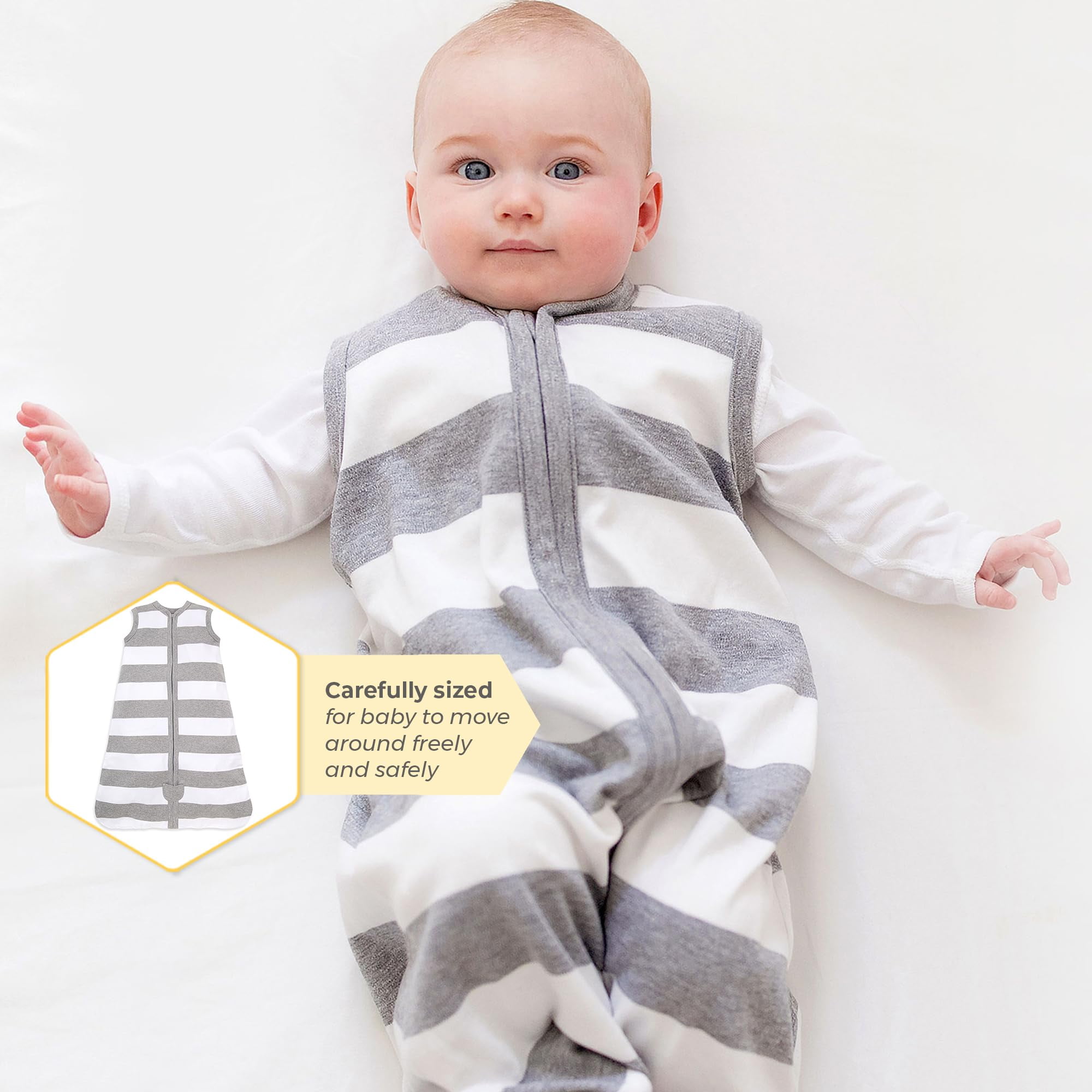 Burts Bees Baby unisex baby Ly27422-cld-md Wearable Blanket, Quilted Sheep, Burt\u0027s Bees Baby, Organic Cotton Baby Blanket, Swaddle Transition