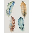 thumbnail image 2 of Pinto, Patricia 19x24 Gold Ornate Wood Framed with Double Matting Museum Art Print Titled - Four Colorful Feathers, 2 of 4