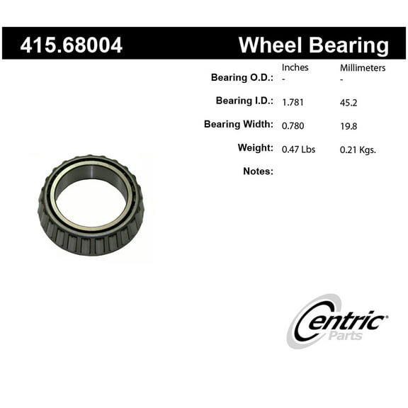 Centric 415.68004 Wheel Bearing Fits select: 1999-2003 FORD F150, 1973-2007 FORD F250