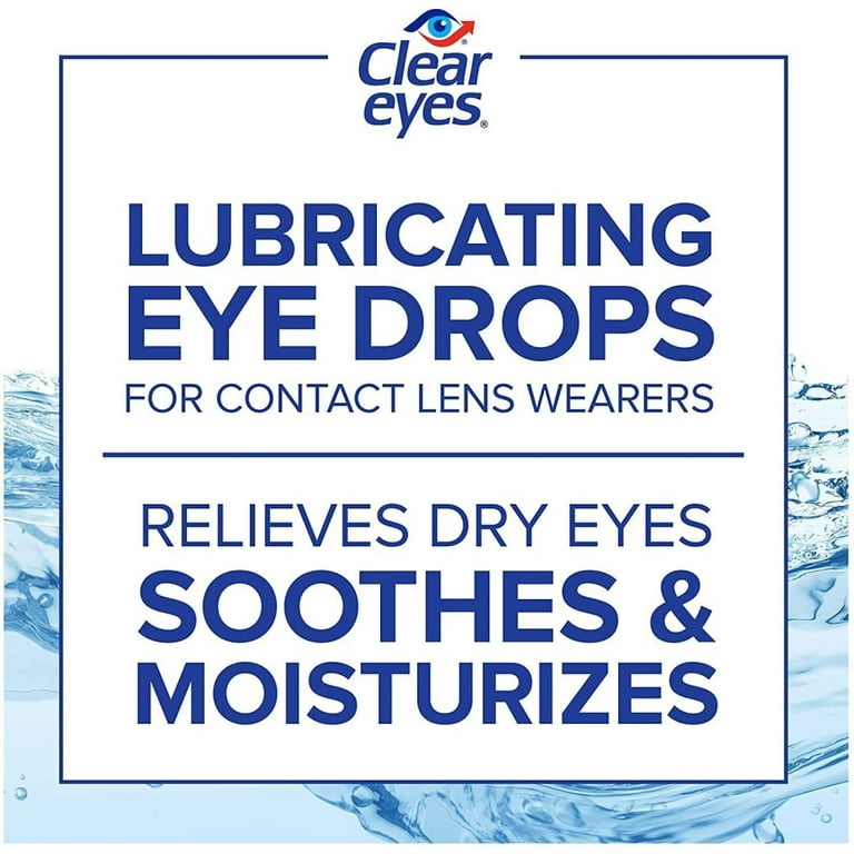 Clear Eyes Contact Lens Relief Soothing Eye Drops 0.50 oz (Pack of 3)