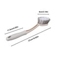 thumbnail image 3 of Long Handle Floor and Toilet Cleaning Brush with Washable PVC Bristles for Bathroom and Kitchen in White, 3 of 7