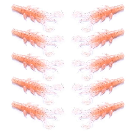 BIBABLYKE 10Pcs Soft Fishing Lures Set 8.70cm Crawfishes Baits Shrimp Claw Artificial Shrimp Lures for Freshwater and Saltwater