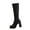 Black Boots, variant on Juebong Knee High Boots Women Chunky Heel Square Toe Tall Boot for Women High Heel Pull On Long Boots Black,36
