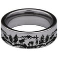 thumbnail image 4 of Moose Scenery Tungsten Carbide Ring, 4 of 9