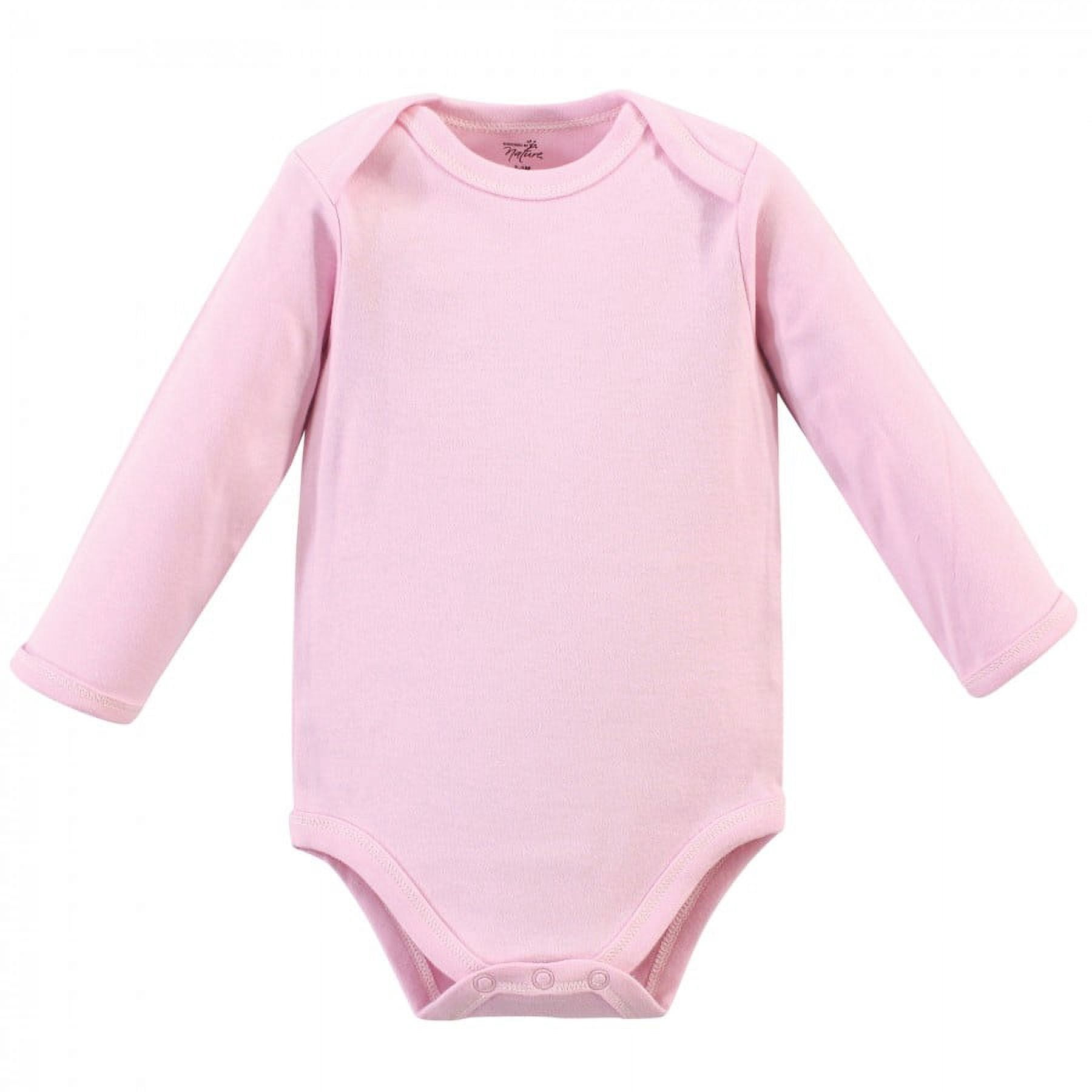 Touched by Nature Baby Girl Organic Cotton Long-Sleeve Bodysuits 5pk, Blossom, 0-3 Months