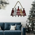 thumbnail image 4 of Christmas Door Sign Christmas Tree Hanging Sign Rustic Wooden Plaque Farmhouse Style Holiday Wall Decor with Rope as shown One Size, 4 of 4