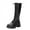 Black Knee High Boots, variant on hopeusnice Women's Knee High Lace Up Boots Platform Chunky Heel Ankle Boots Fashionable Leather Boots Comfortable Trendy Black Boots Fall Winter Shoes Black 36