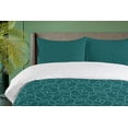 thumbnail image 4 of Ambesonne Teal Duvet Cover Sets, Abstract Modern Line Art, 2-Queen, Teal Turquoise, 4 of 7