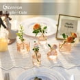 thumbnail image 3 of Glasseam Set of 5 Mini Champagne Glass Bud Vases: Small Modern Centerpiece Decor for Weddings Dining Table Thick Heavy Base Flower Vases for Roses Eucalyptus Tulips, 3 of 6