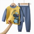 thumbnail image 4 of TOWED22 Toddler Boys Pajamas Truck Cotton Kids Dinosaur 2 Piece Truck Pjs Fall Winter Sleepwear Clothes Sets 6-12 Months 12-24 Months 2t 3t 4t 5t 6t 7t 8t 9t Children,Navy,6-12 M, 4 of 4