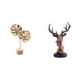 thumbnail image 1 of Escultura De Hoja De Metal Con Cabeza De Ciervo, Figura Nórdica Creativa, Adorno Abstracto De Animal Para Mesa, Fiesta, Decoración Del Hogar, Adorno Decorativo De Resina., 1 of 8