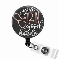 You RN Good Hands Badge Reel, RN Nurse ID Clip, Nurse Gift, Registered Nurse Holder