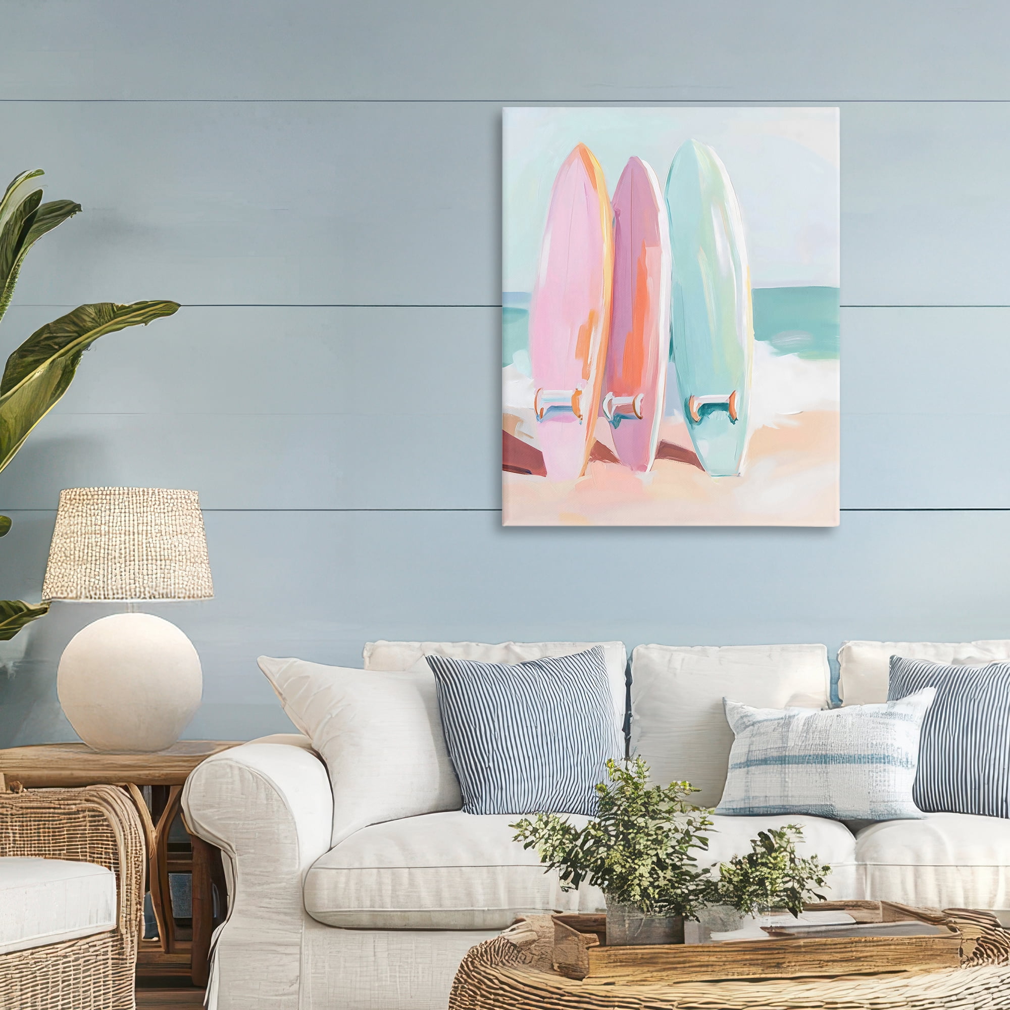 Stupell Industries Pastel Surfboards on Sandy Beach Canvas Wall Art, design by The Prints Vibe