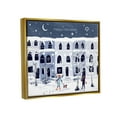 thumbnail image 3 of Stupell Industries Happy Hanukkah Winter City Scene Holiday Painting Gold Floater Framed Art Print Wall Art, 3 of 6