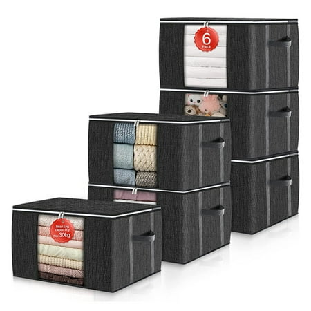 

Clothing Storage Bins with Lids with Reinforced Handles Containers for Bedding Quilts Clothing Jeans Hot