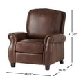 thumbnail image 4 of Ember Interiors Nathan Standard 2-Tone Brown Faux Leather Nailhead Recliner, 4 of 13