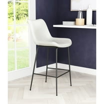 Byron Counter Stool White Counter Stool, Modern Style, Plush and durable faux leather fabric, Plywood, Indoor Bar