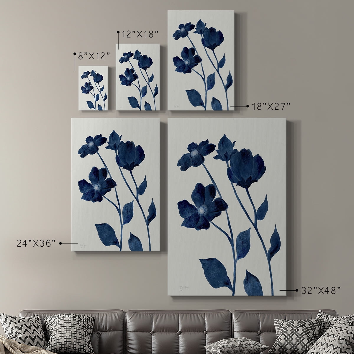 Indigo Bloom I Premium Gallery Wrapped Canvas - Ready to Hang