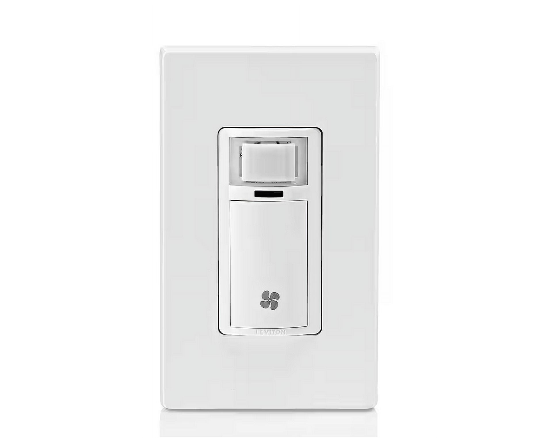 Leviton Decora In-Wall Humidity Sensor and Fan Control Switch, 1/4 HP, Residential Grade, Single Pole, White