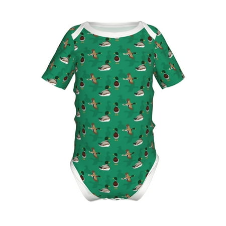 

Adobk Duck Mallard Flying Pose Print Baby Climbing Clothes Jumpsuit Rompers Classic Rompers Child Short sleeve Bodysuits-3 Months