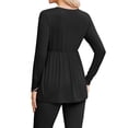 thumbnail image 2 of Weardear Maternity Tops Long Sleeve Pleated Waist Pregnancy Shirts V Neck Casual Pregnant Clothes Tunic Blouse for Women, 2 of 6