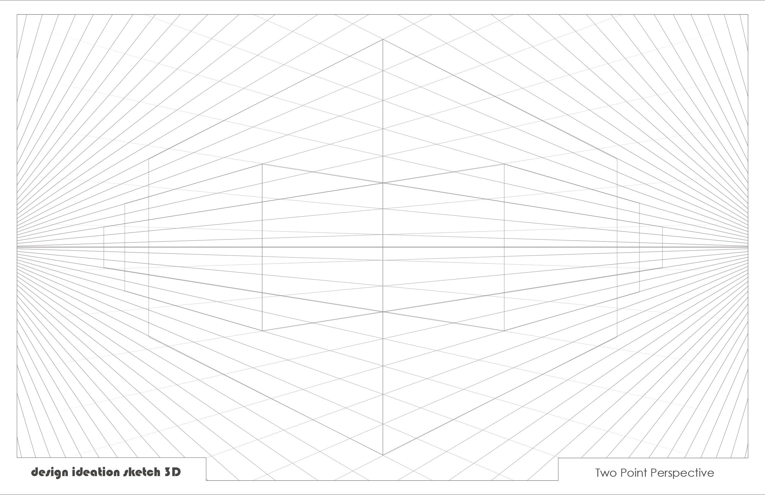 Perspective Grid Pad. Removable Sheets. Mixed Media Paper. Reinforced Lay Flat Binding. 2 Point. Grey. (11" X 17") PAD-2550-TS-H (2 Pads)