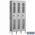 thumbnail image 2 of 12" Wide Single Tier Vented Metal Locker - 3 Wide - 6 Feet High - 12 Inches Deep - Gray - Assembled, 2 of 3