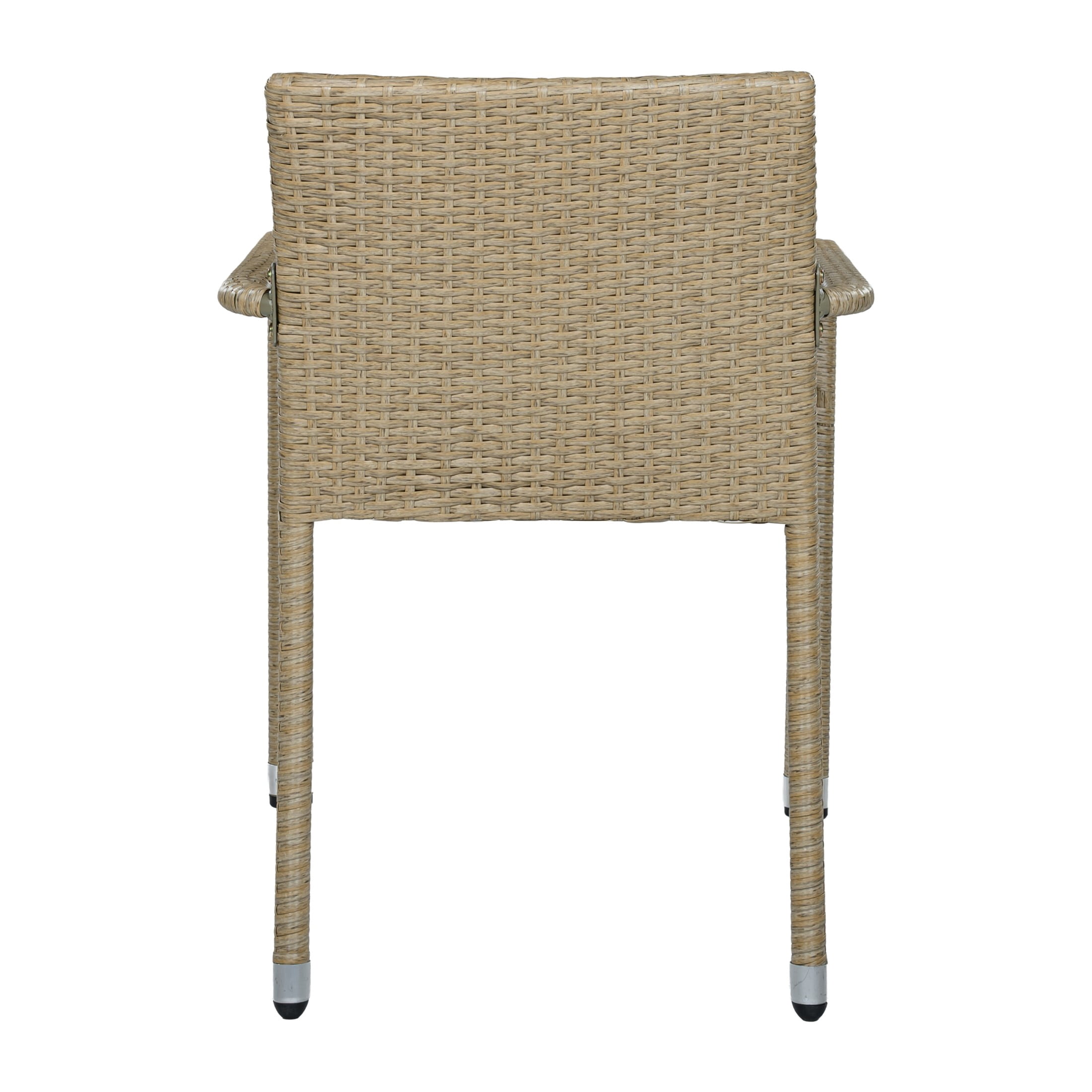Christopher Knight Home Outdoor Handwoven Wicker Dining Arm Chairs, Natural, Set of 4
