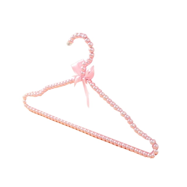 relayinert Nœud en Perles Cintre pour Vêtements et Pantalons Cintre de Garde-Robe pour Mariée Manteau Chemise Fête Pinces Roses Cintre Cintres Roses
