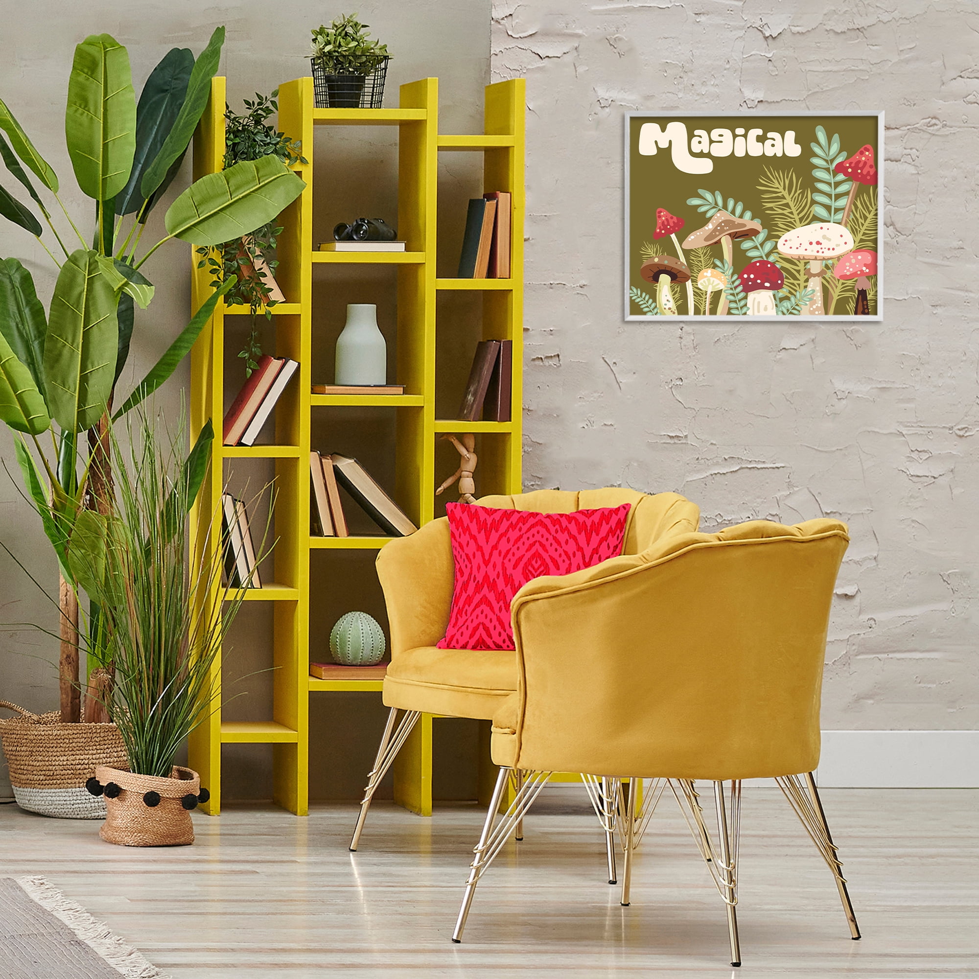 Stupell Industries Magical Botanical Mushrooms Botanical & Floral Painting White Framed Art Print Wall Art, 20 x 16