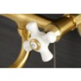 thumbnail image 4 of Kingston Brass KS616SB Wall Mount Bathroom Faucet, Brushed Brass, 4 of 5