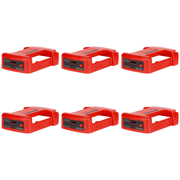 Likrtyny Reemplazo la base del cargador TYPE-C + USB para batería iones litio Makita 18 V (rojo)