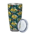 thumbnail image 2 of Salouo Sunflowers Print 20oz Tumbler with Lid,Stainless Steel Vacuum Insulated Tumbler Durable Insulated Coffee Mug Thermal Cup with Splash Proof Sliding Lid-Straw Three-piece Set, 2 of 8
