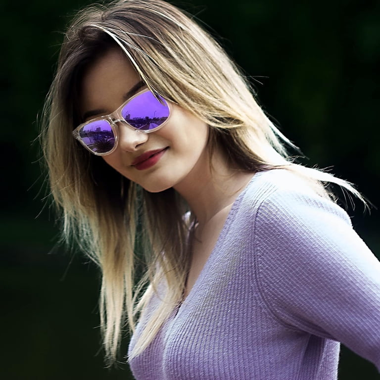 KANASTAL Sunglasses for Men Women Polarized Purple Mirrored  display picture 3