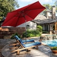 thumbnail image 4 of Costway 10FT Patio Umbrella 6 Ribs Market Steel Tilt W/ Crank Outdoor Garden Burgundy, 4 of 11