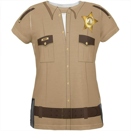 Halloween Sheriff Costume All Over Womens T Shirt