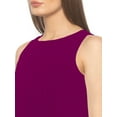 thumbnail image 4 of eloria Women's Georgette Pleated Boat Neck Sleevless Summer Casual Midi Dress, Color : Dark Purple | Size : XL, 4 of 5