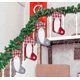thumbnail image 5 of Medias navideñas grandes de arpillera con diseño de gnomo a cuadros, cascabeles y piel sintética., 5 of 5