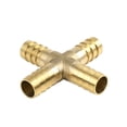 thumbnail image 3 of Conector adaptador de 4 vías de latón de 12 mm para manguera, 5 piezas para aire, agua, gas y aceite., 3 of 4