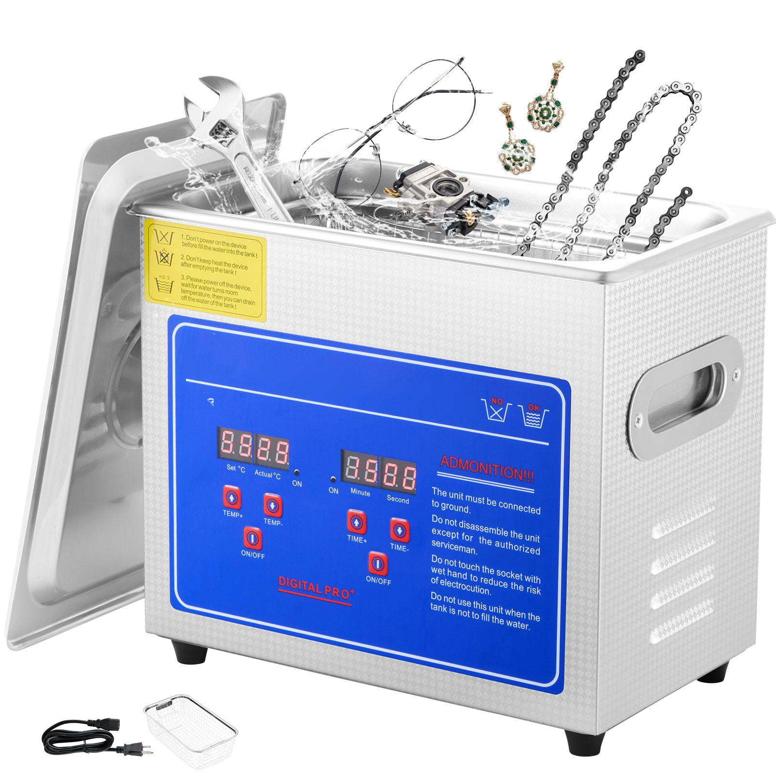 Ultrasonic Cleaner 3L Digital Timer Heater Professional Jewelry Cleaner Stainless Steel Heated Cleaning Machine for Glasses Watch Rings Small Parts Circuit Board