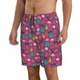 thumbnail image 2 of Naloa Summer Flamingo Men's Beach Shorts, Surfing shorts, Swim trunks, Quick Dry Swim Trunks for Surfing Beach Fun - Small, 2 of 9