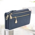 thumbnail image 3 of Woman Long PU Wallet Storage Handbag Wallet for Lady Woman Female (Blue), 3 of 8