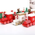 thumbnail image 3 of Tren de Navidad de 2 piezas, decoración de tren de Navidad de madera pintada, juego de tren de lujo para decoraciones de Navidad, fiesta, adornos de jardín de infantes (verde) JAMW Sencillez, 3 of 5